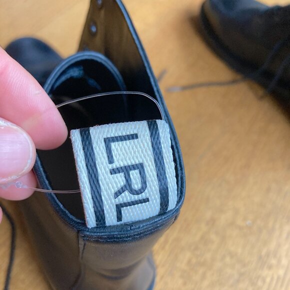 Womens Ralph Lauren Ensley Leather Combat Boots Excellent 11 Black Dr. Martens - Picture 8 of 15